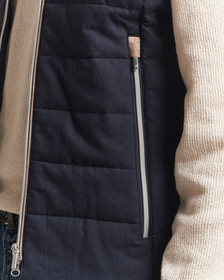 Herr | Västar | Stenströms | Linen/Alcantar Vest Navy