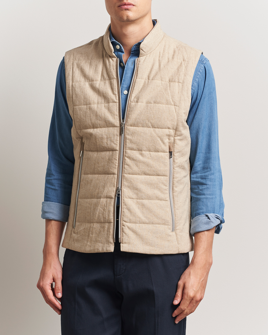 Herr | Jackor | Stenströms | Linen/Alcantar Vest Beige