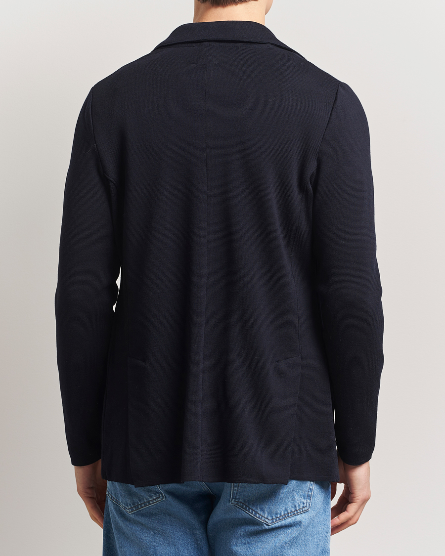 Herr | Kavajer | Stenströms | Milano Knitted Merino Blazer Navy