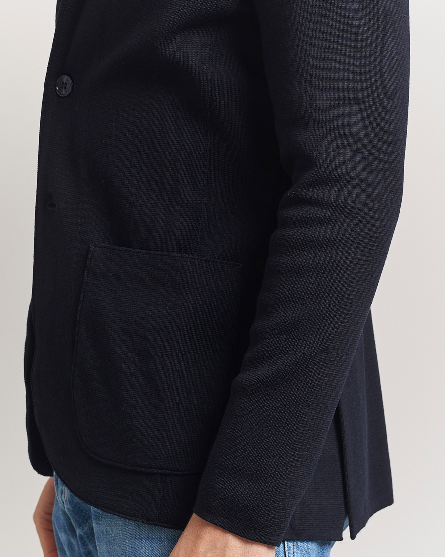 Herr | Kavajer | Stenströms | Milano Knitted Merino Blazer Navy