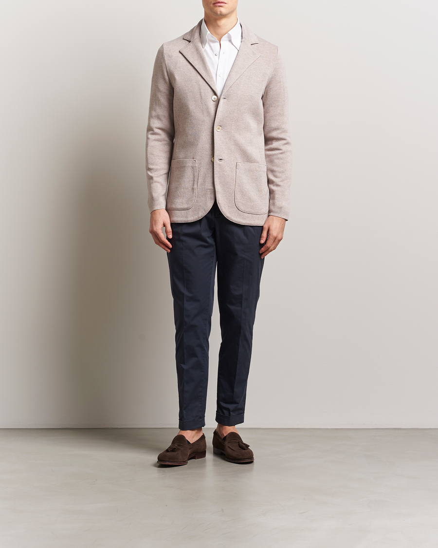 Herr | Kavajer | Stenströms | Milano Knitted Blazer Beige