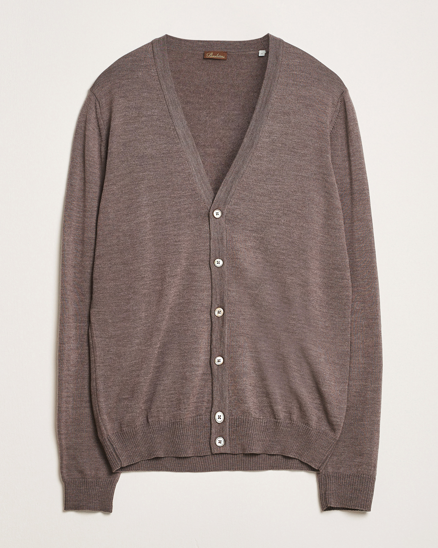 Herr | Tröjor | Stenströms | Merino Cardigan Brown