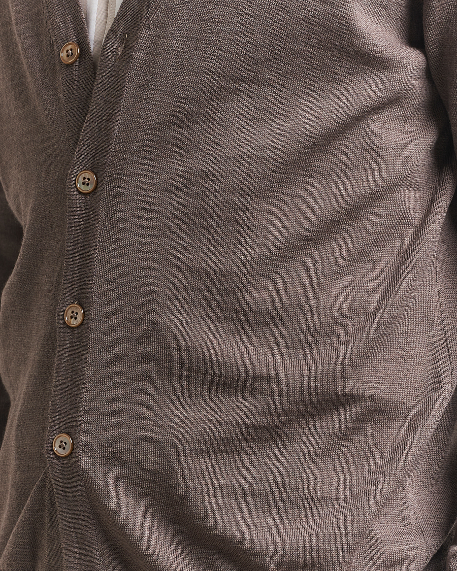 Herr | Tröjor | Stenströms | Merino Cardigan Brown
