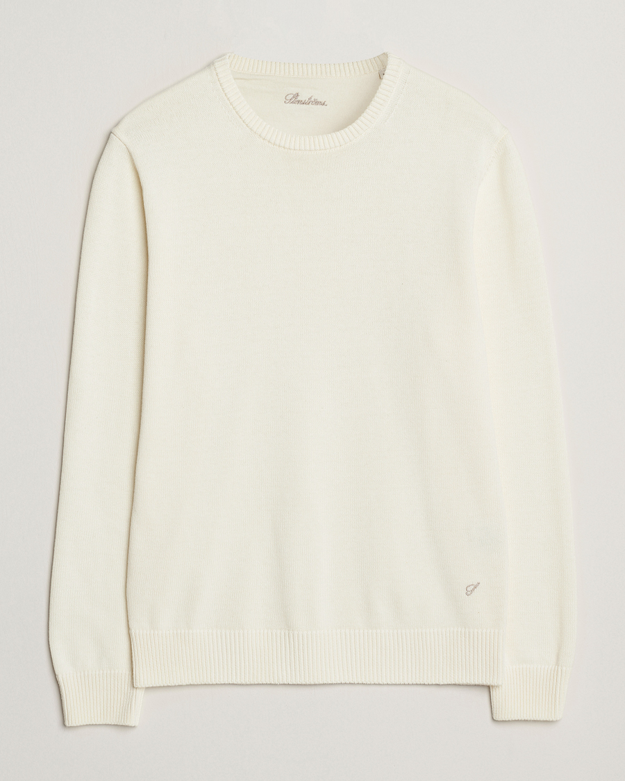Herr | Tröjor | Stenströms | Organic Cotton Knitted Sweater White
