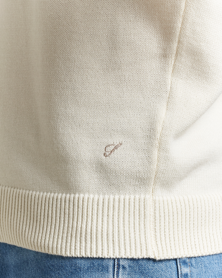 Herr | Tröjor | Stenströms | Organic Cotton Knitted Sweater White