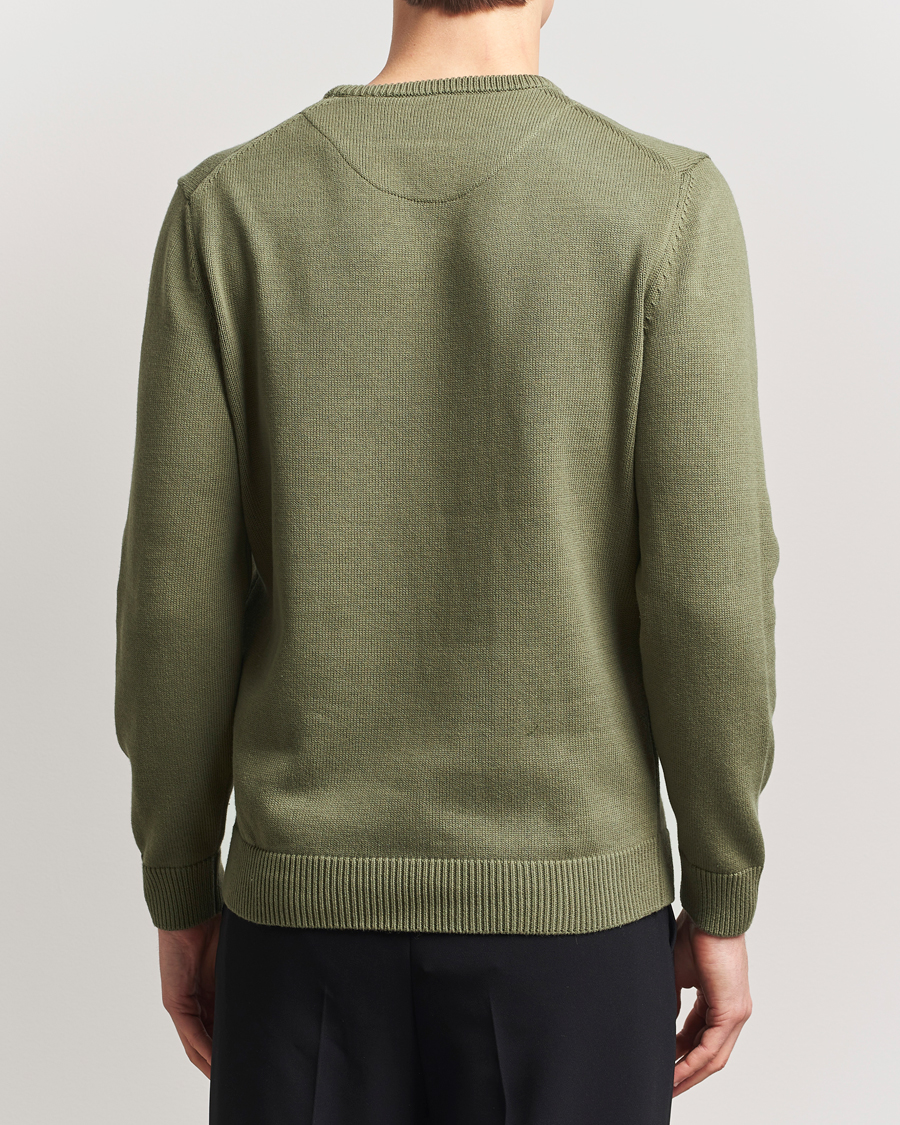 Herr | Tröjor | Stenströms | Organic Cotton Knitted Sweater Olive