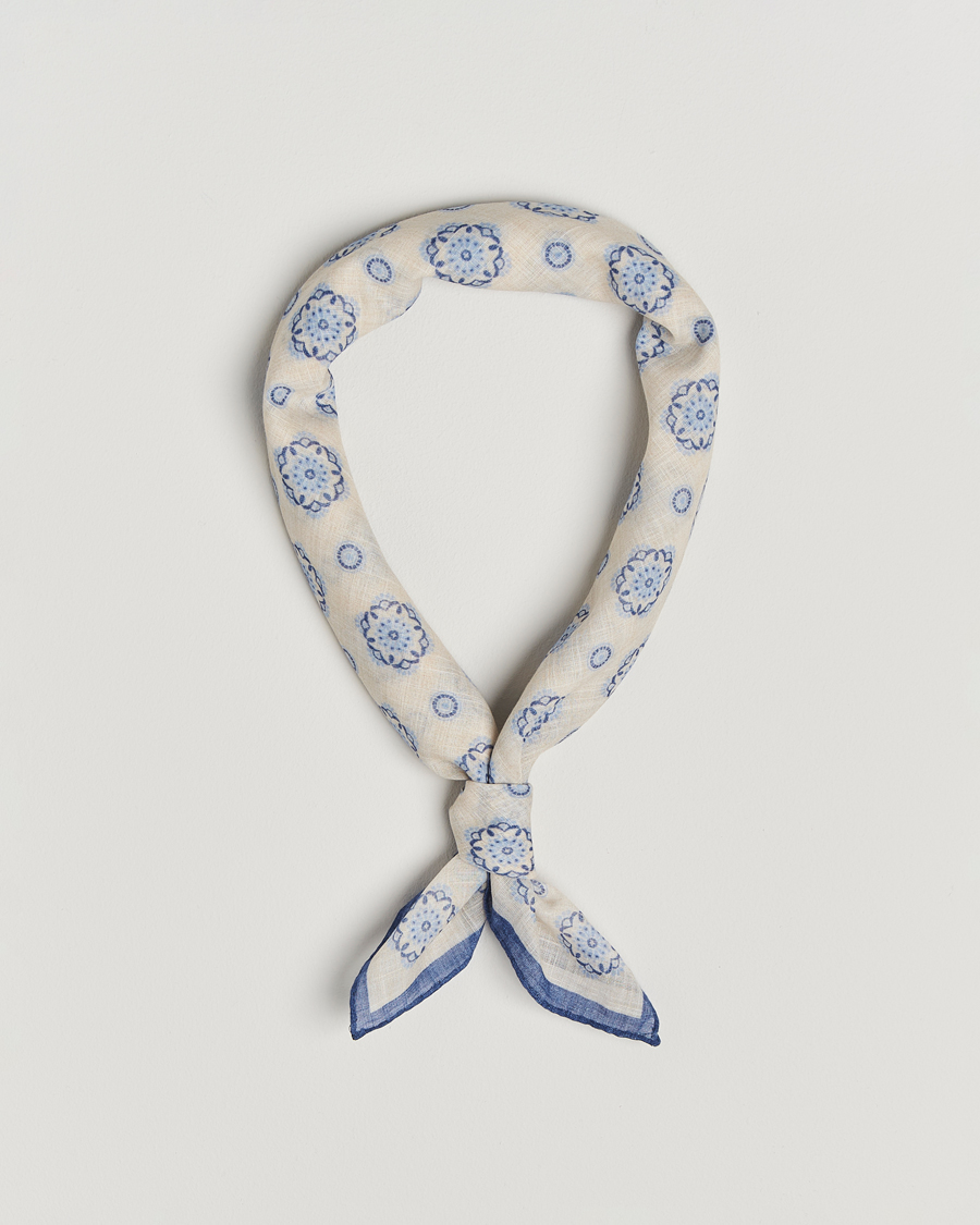 Herr | Scarves | Stenströms | Printed Cotton Bandana White