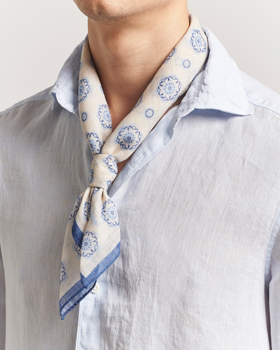 Herr | Scarves | Stenströms | Printed Cotton Bandana White