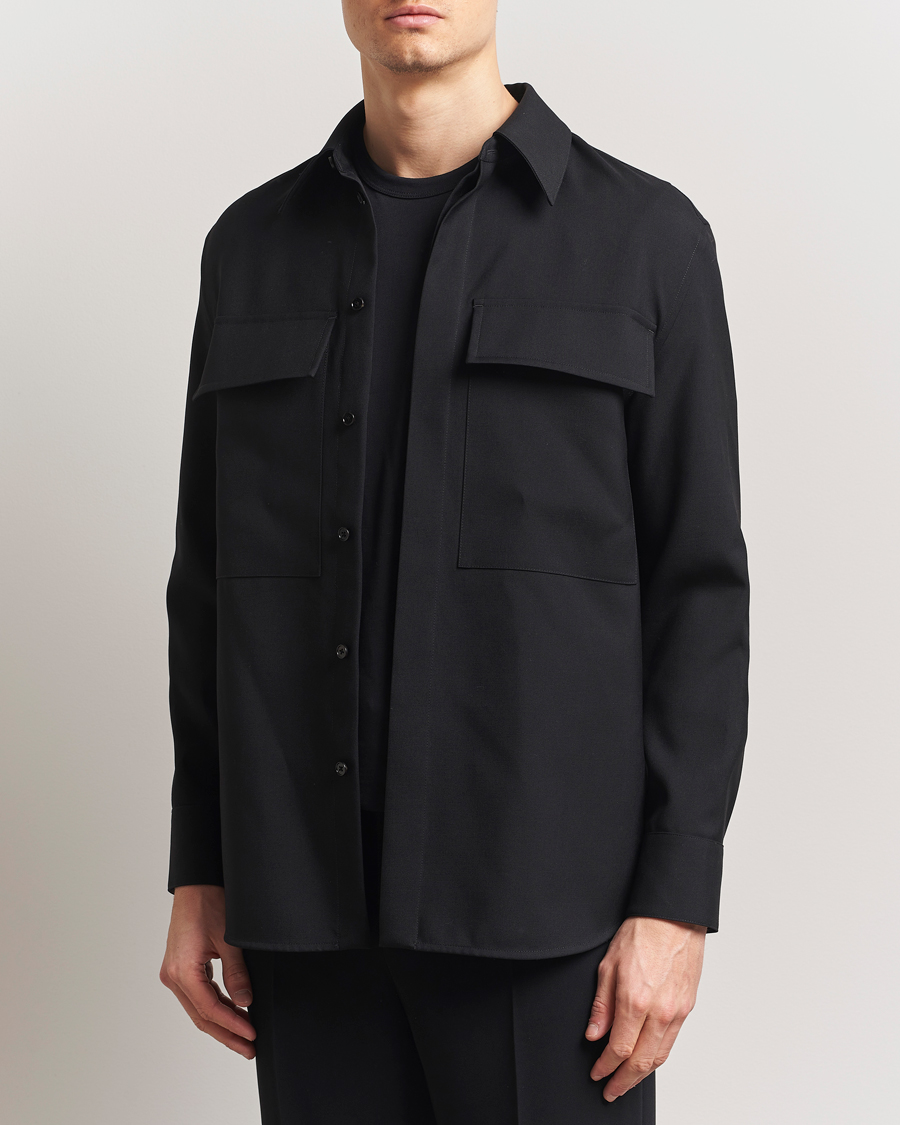 Herr | Skjortor | Jil Sander | Double Pocket Gabardine Overshirt Black