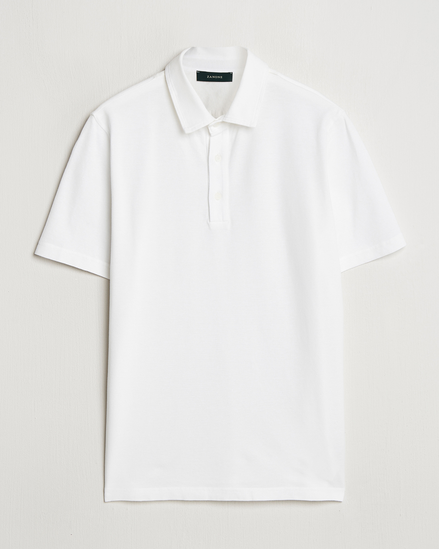 Herr | Pikéer | Zanone | Soft Cotton Piquet Polo White