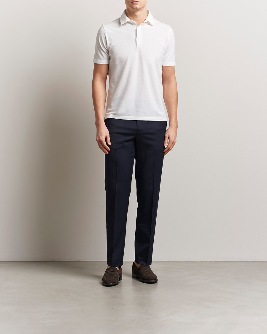 Herr | Pikéer | Zanone | Soft Cotton Piquet Polo White