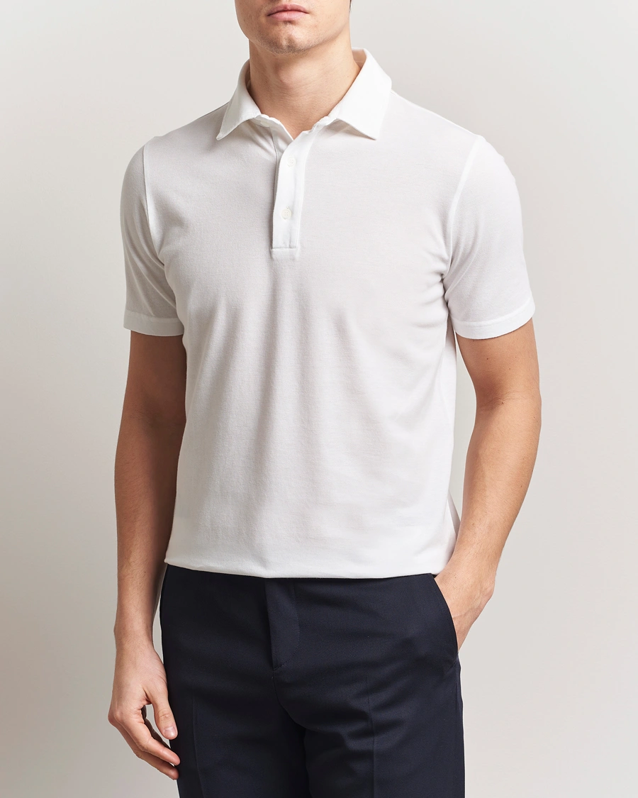 Herr | Pikéer | Zanone | Soft Cotton Piquet Polo White