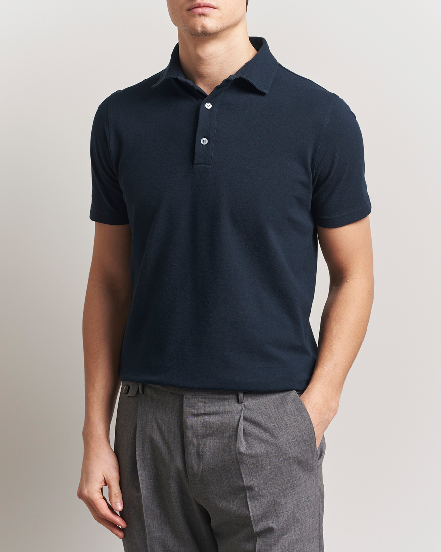 Herr | Pikéer | Zanone | Soft Cotton Piquet Polo Navy