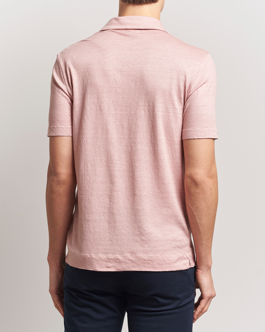 Herr | Pikéer | Massimo Alba | Filicudi Cotton/Linen Polo Pink
