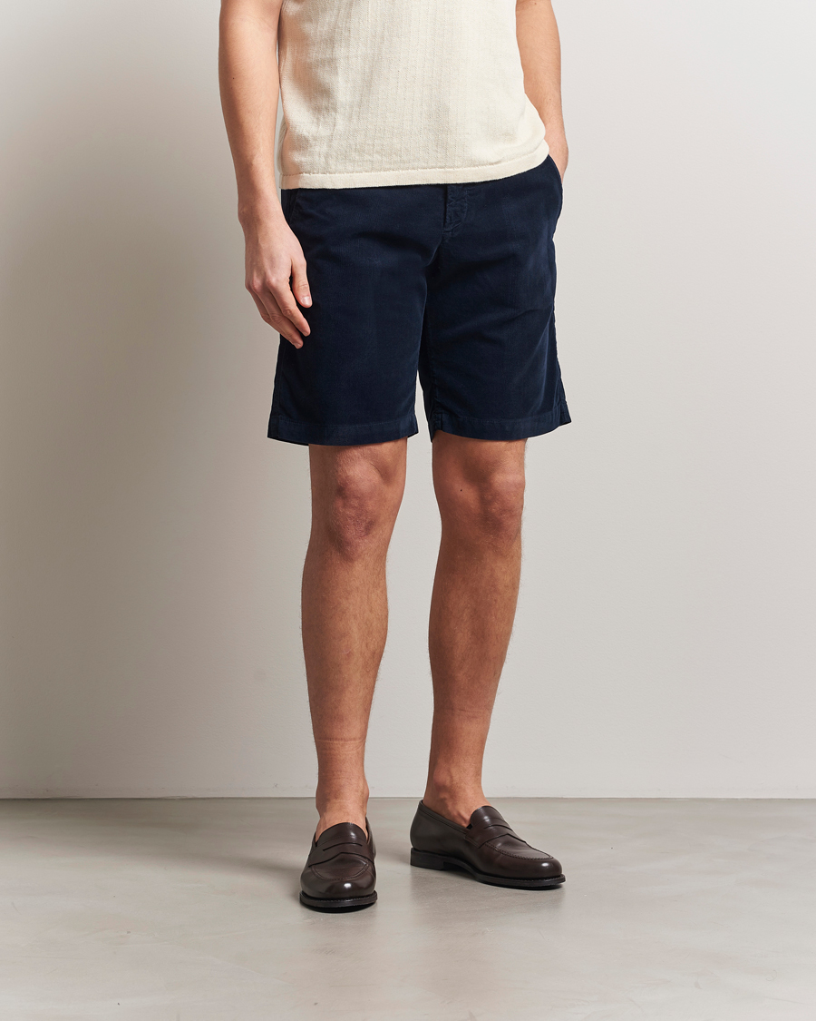 Herr | Shorts | Massimo Alba | Vela Baby Corduroy Shorts Navy