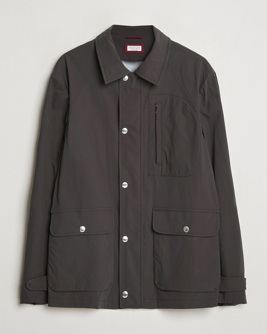 Herr | Jackor | Brunello Cucinelli | Peach Cotton Field Jacket Dark Brown