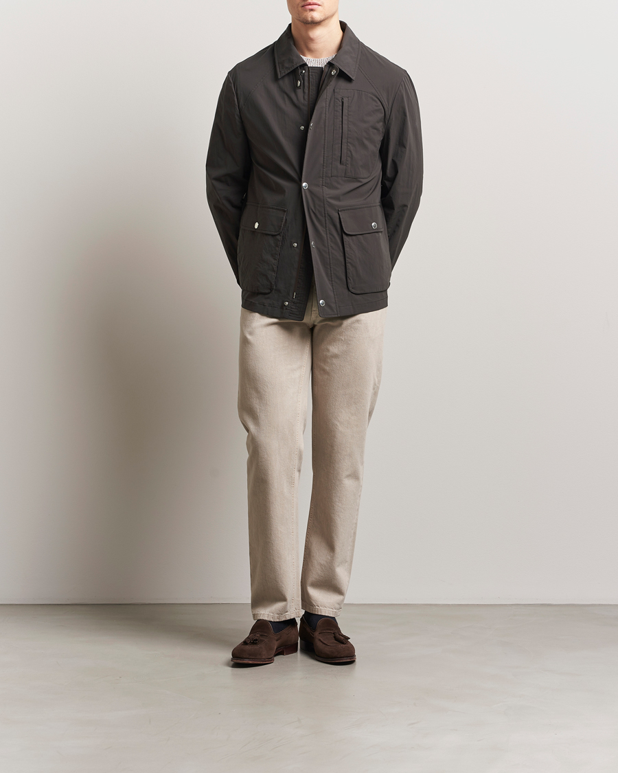 Herr | Jackor | Brunello Cucinelli | Peach Cotton Field Jacket Dark Brown