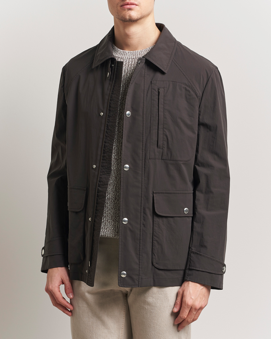 Herr | Jackor | Brunello Cucinelli | Peach Cotton Field Jacket Dark Brown