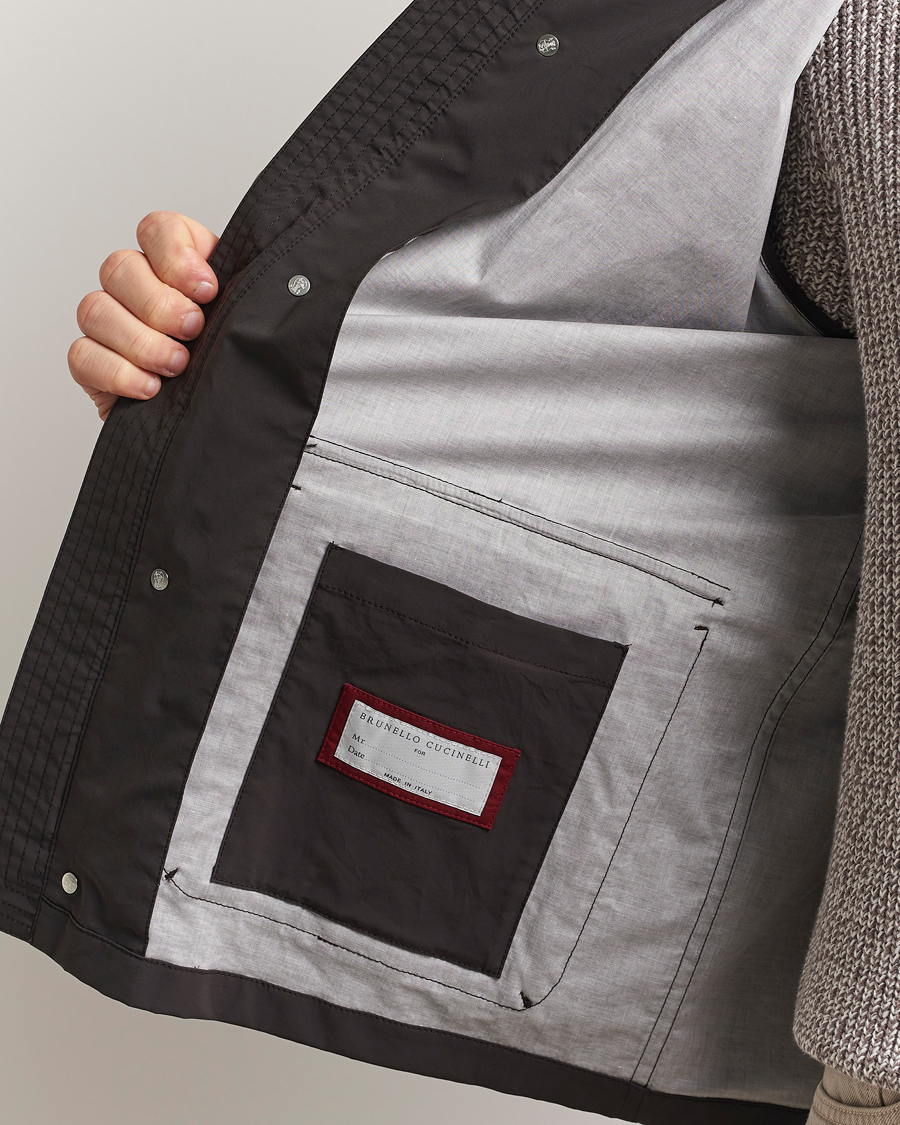 Herr | Jackor | Brunello Cucinelli | Peach Cotton Field Jacket Dark Brown