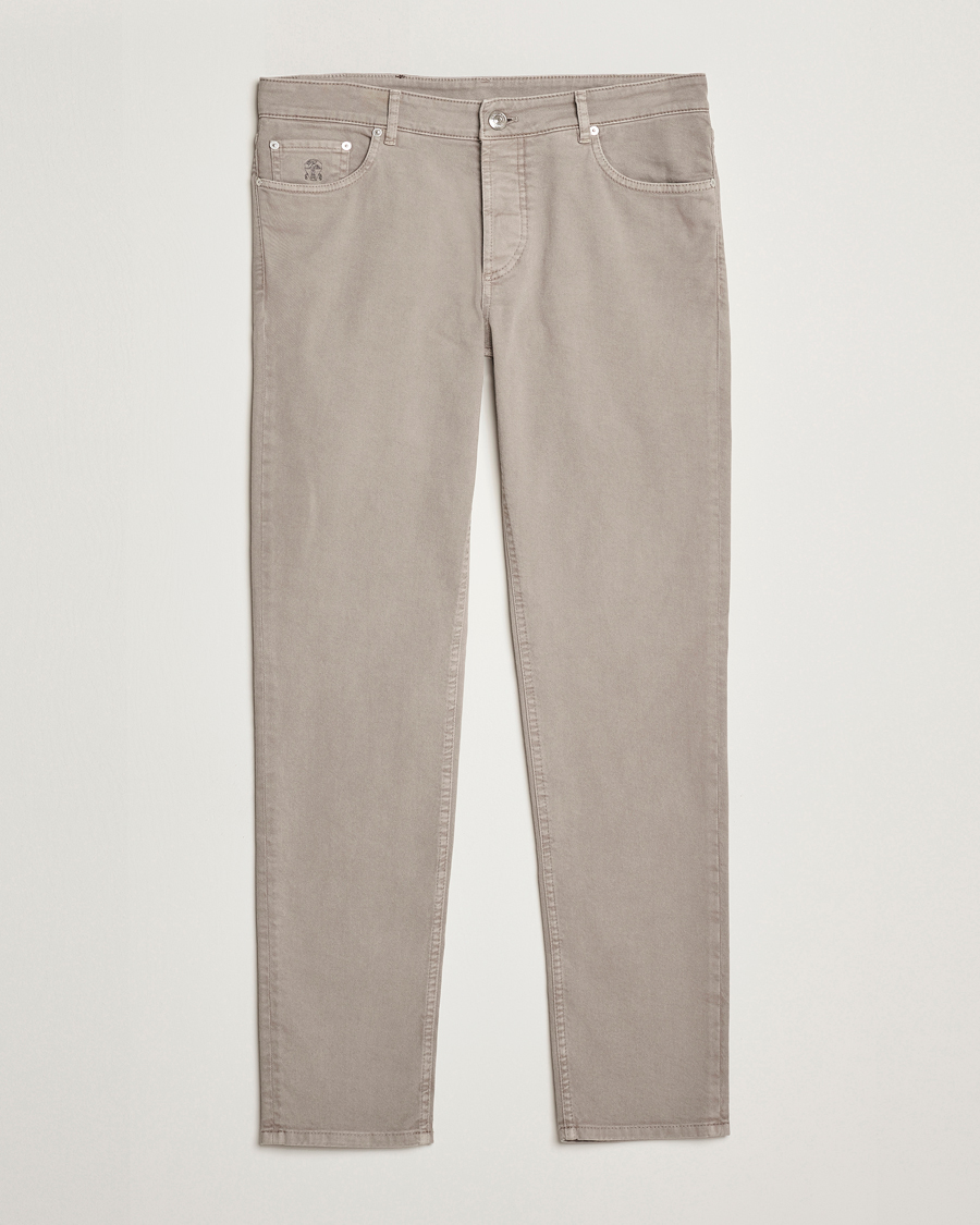 Herr | Byxor | Brunello Cucinelli | Slim Fit Bull Denim Pants Grey