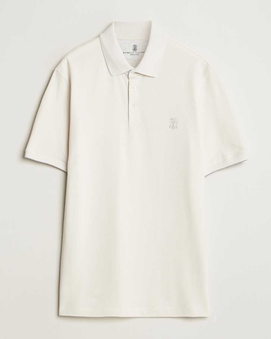 Herr | Pikéer | Brunello Cucinelli | Short Sleeve Logo Polo Off White