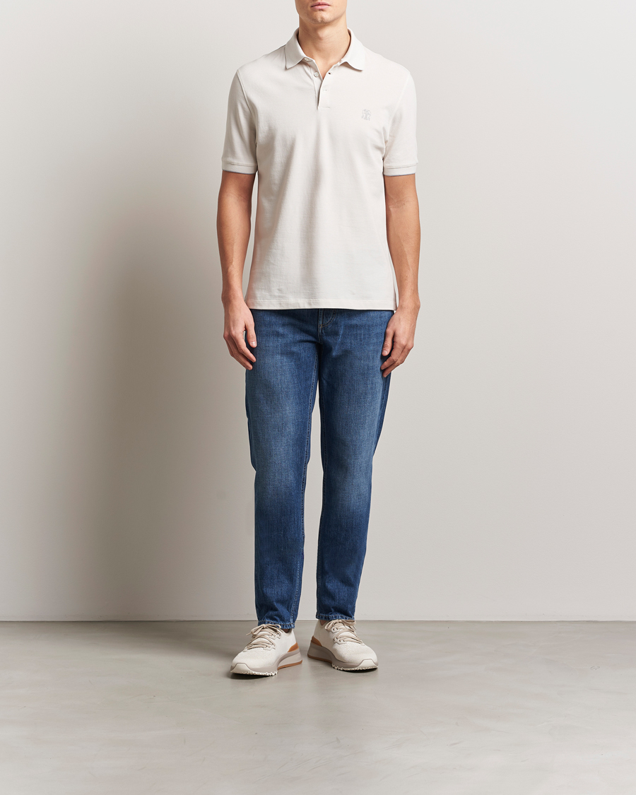 Herr | Pikéer | Brunello Cucinelli | Short Sleeve Logo Polo Off White