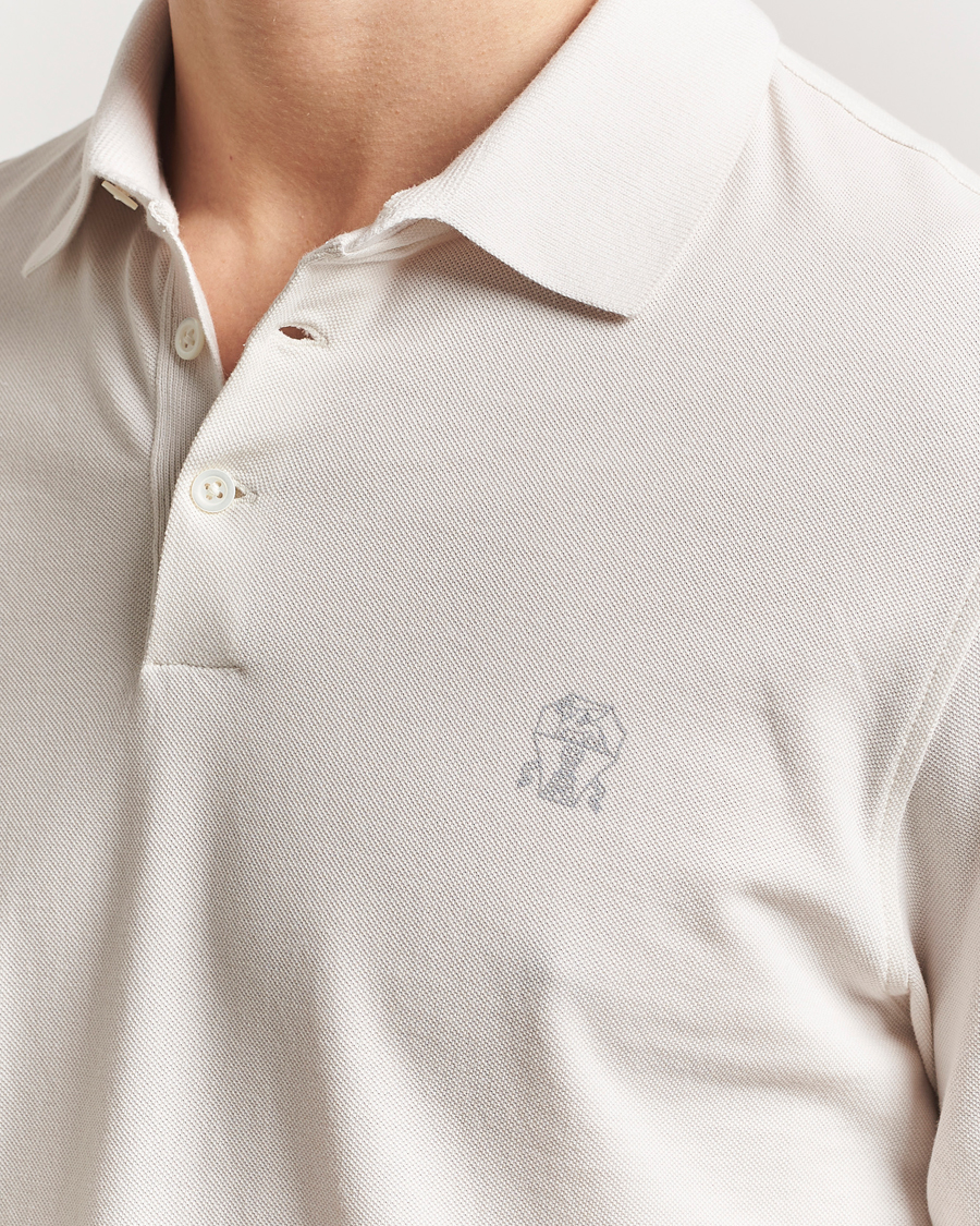 Herr | Pikéer | Brunello Cucinelli | Short Sleeve Logo Polo Off White