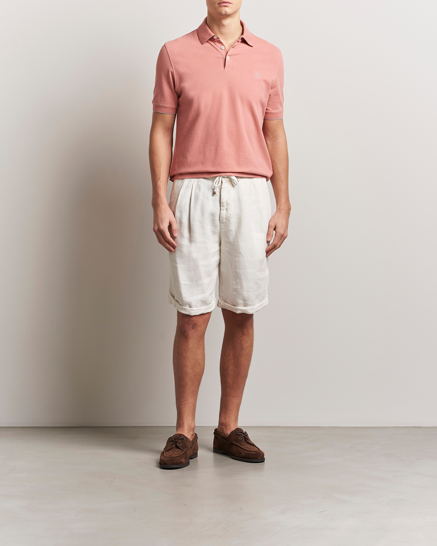 Herr | Pikéer | Brunello Cucinelli | Short Sleeve Logo Polo Dusty Red