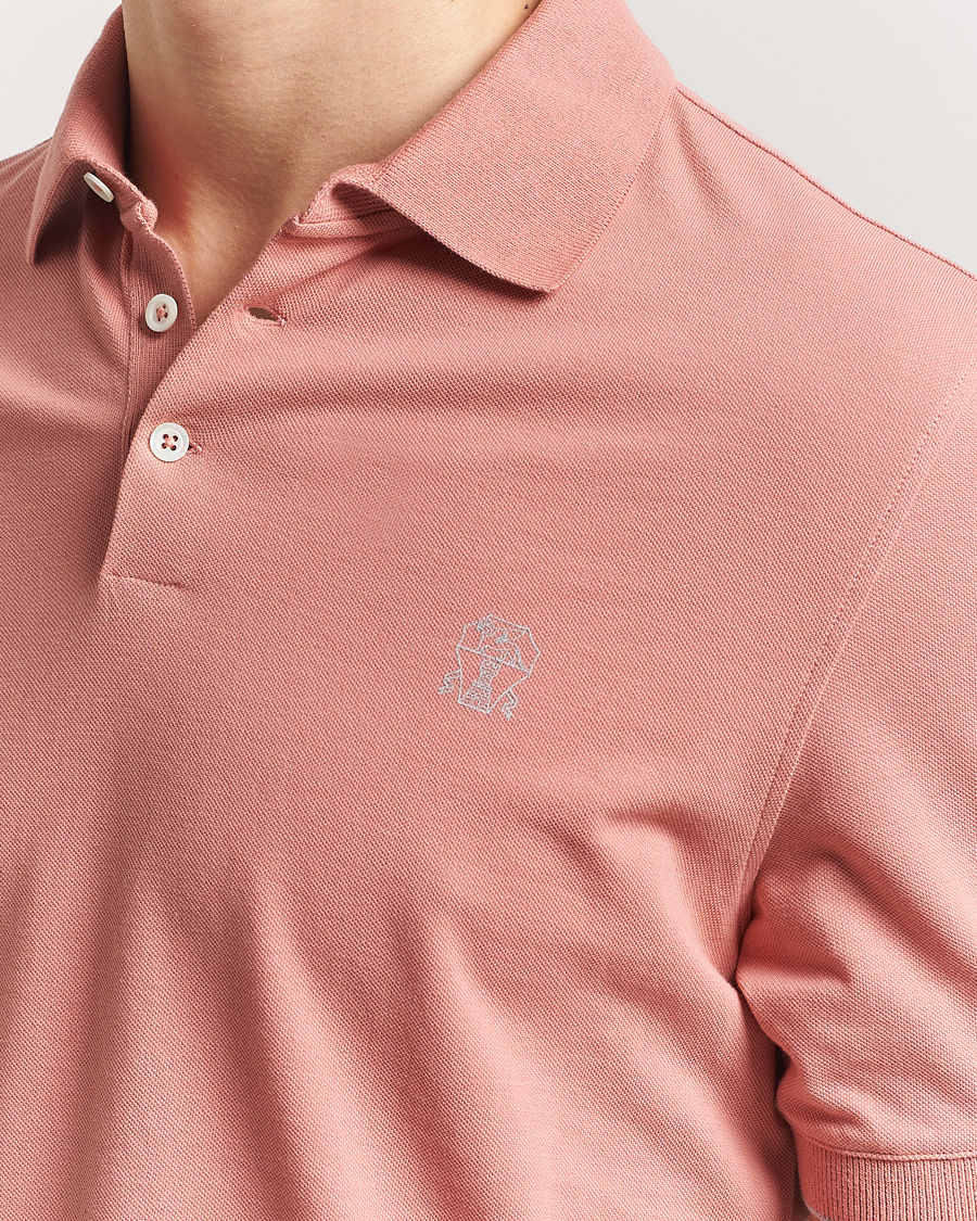Herr | Pikéer | Brunello Cucinelli | Short Sleeve Logo Polo Dusty Red