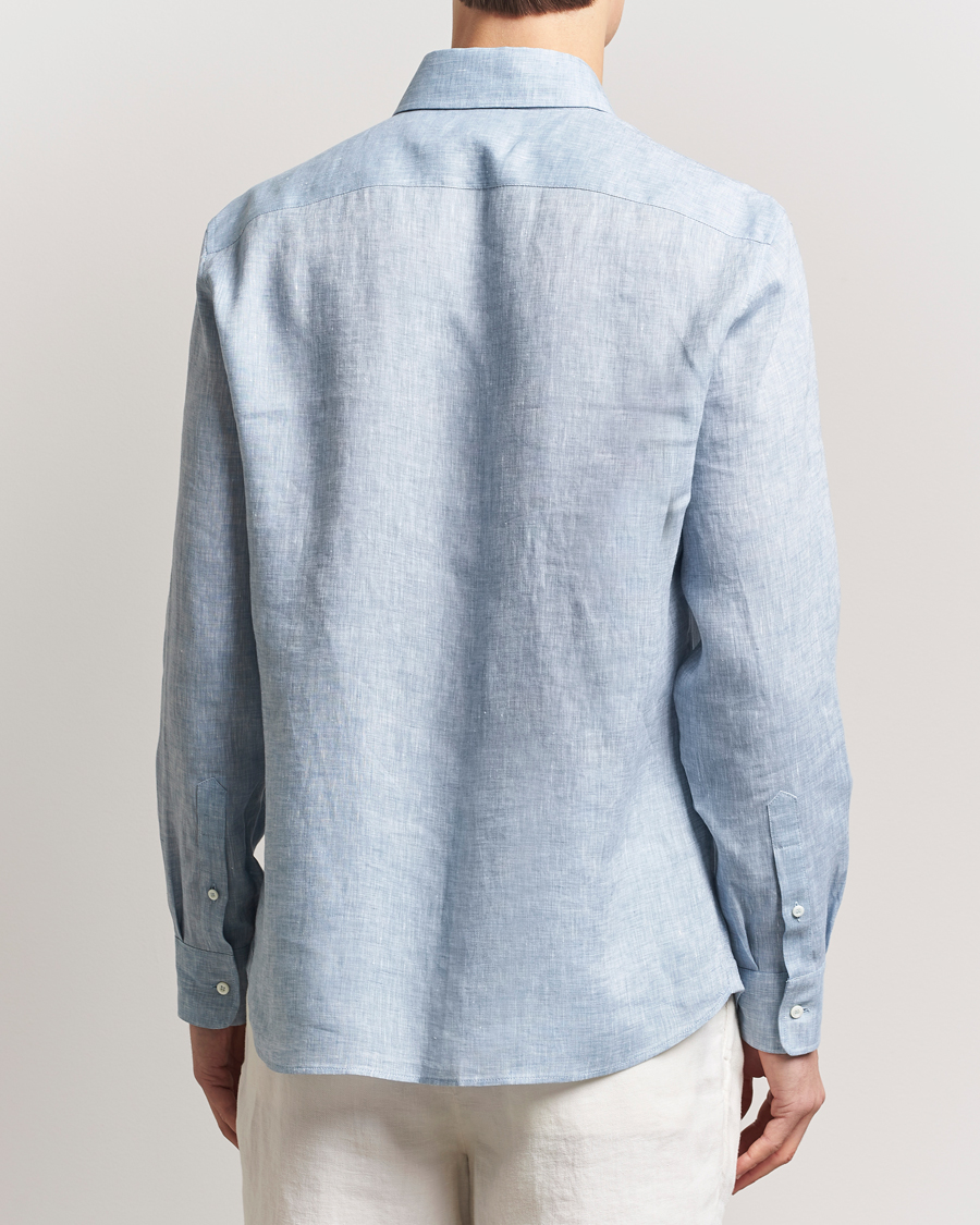 Herr | Skjortor | Brunello Cucinelli | Easy Fit Linen Shirt Light Blue