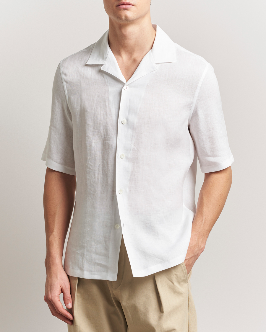 Herr | Skjortor | Brunello Cucinelli | Linen Camp Shirt White