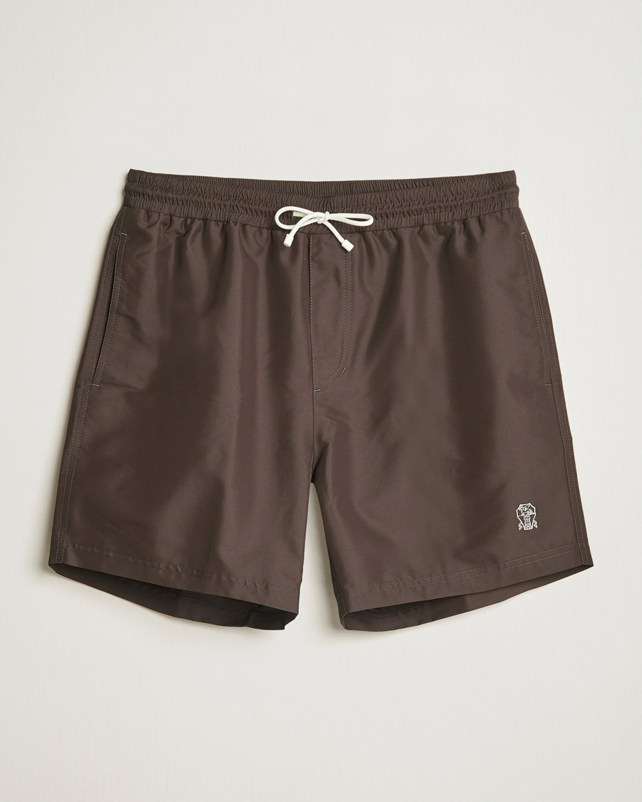 Herr | Badbyxor | Brunello Cucinelli | Nylon Swim Trunks Dark Brown