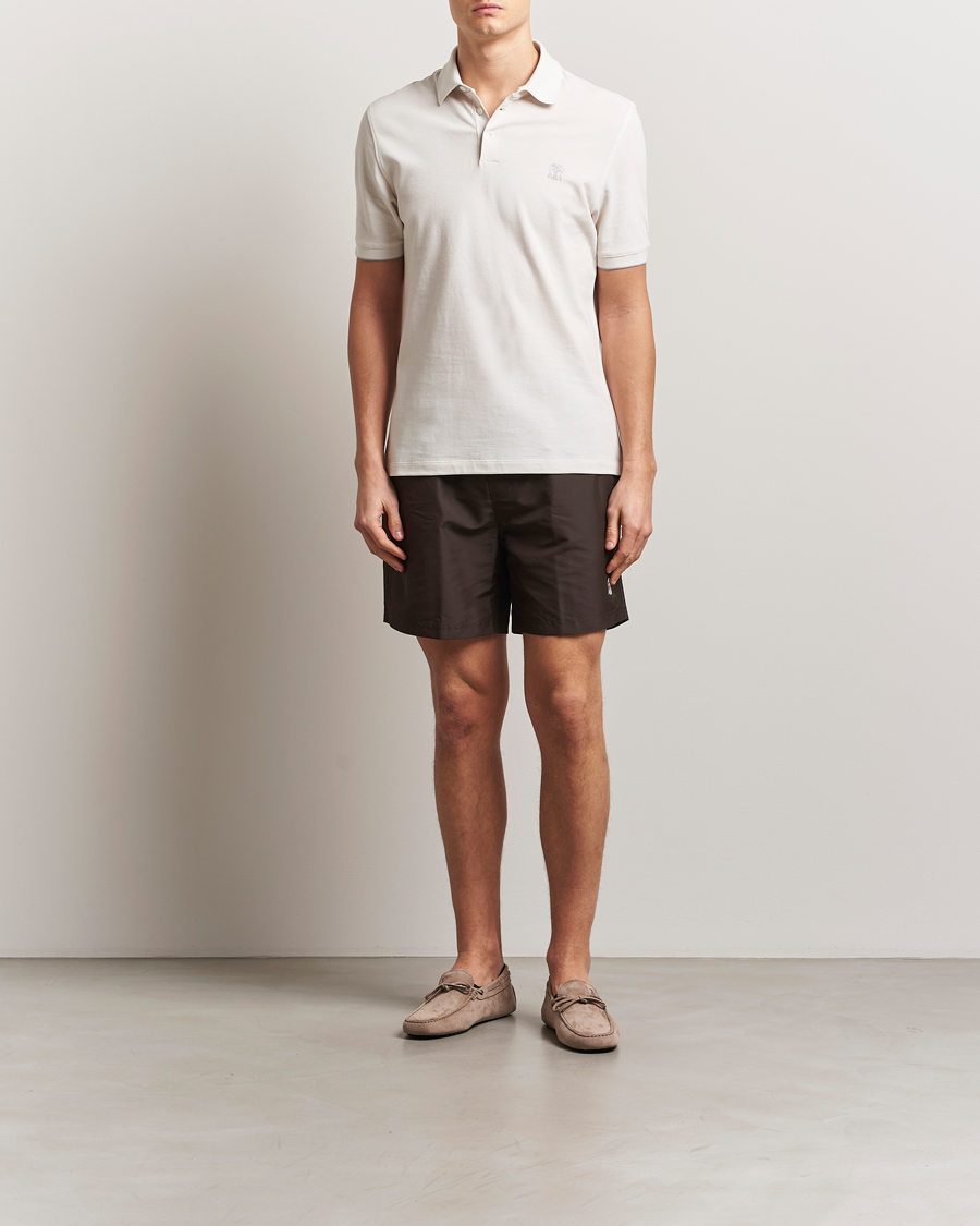 Herr | Badbyxor | Brunello Cucinelli | Nylon Swim Trunks Dark Brown