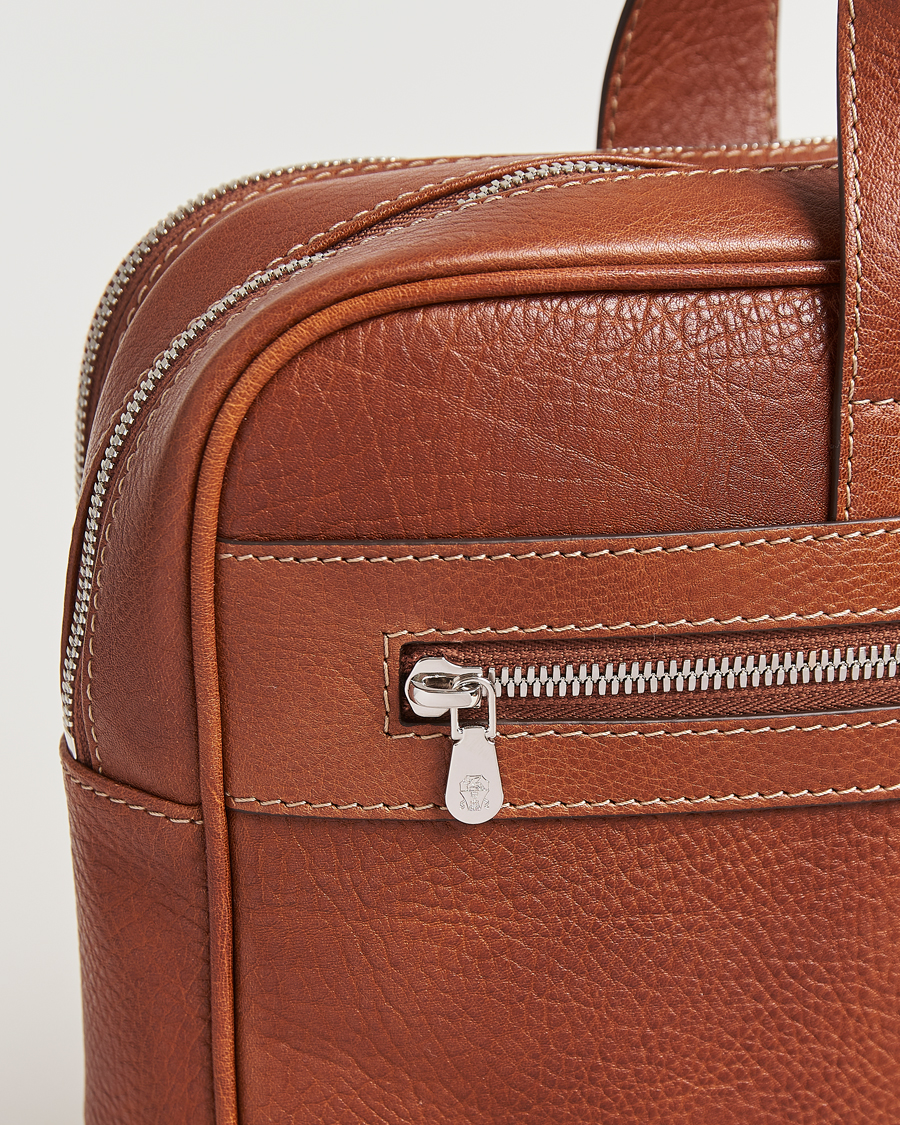 Herr | Väskor | Brunello Cucinelli | Grain Leather Briefcase Cognac