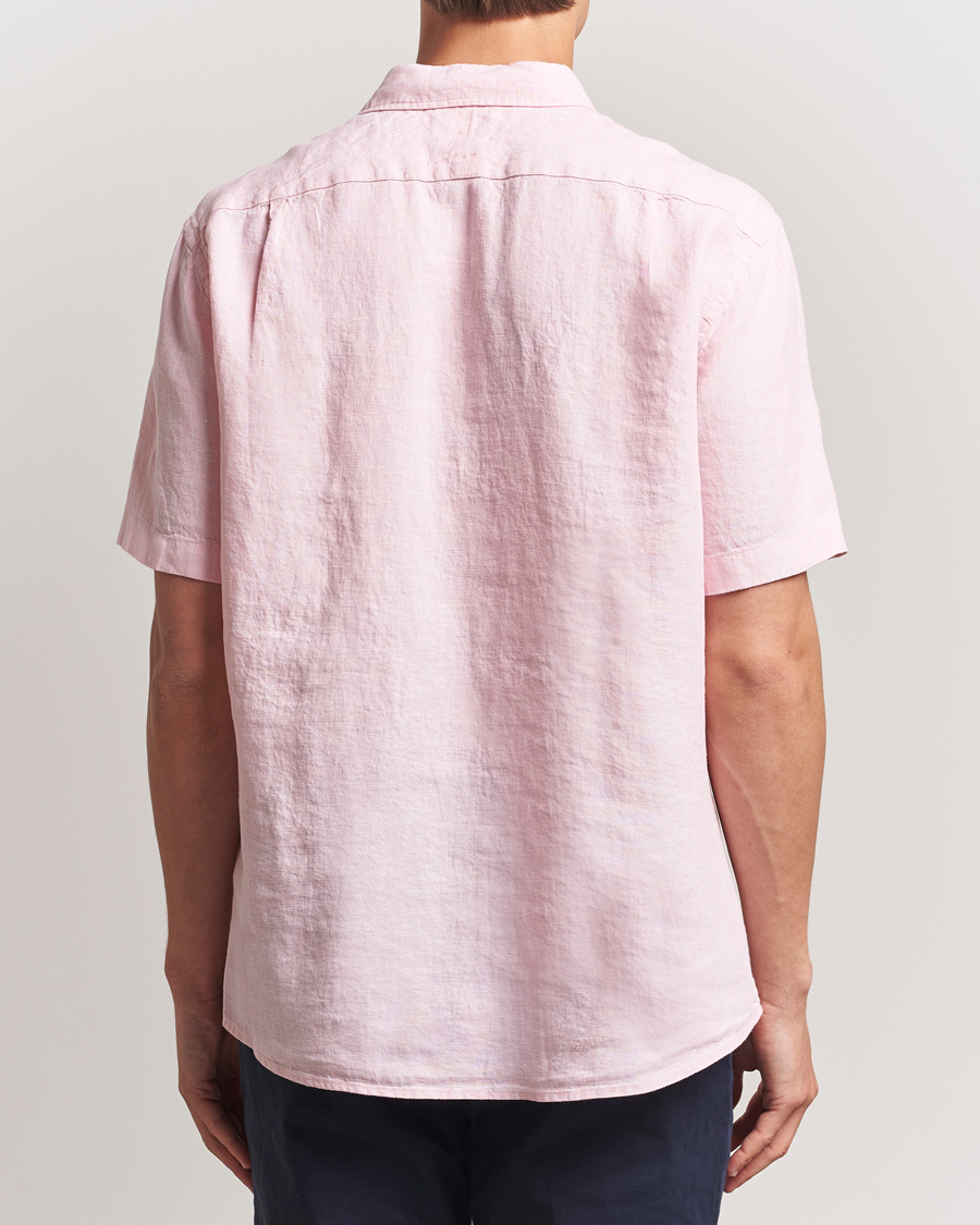 Herr | Skjortor | Charles Tyrwhitt | Pure Linen Short Sleeve Slim Fit Shirt Pink
