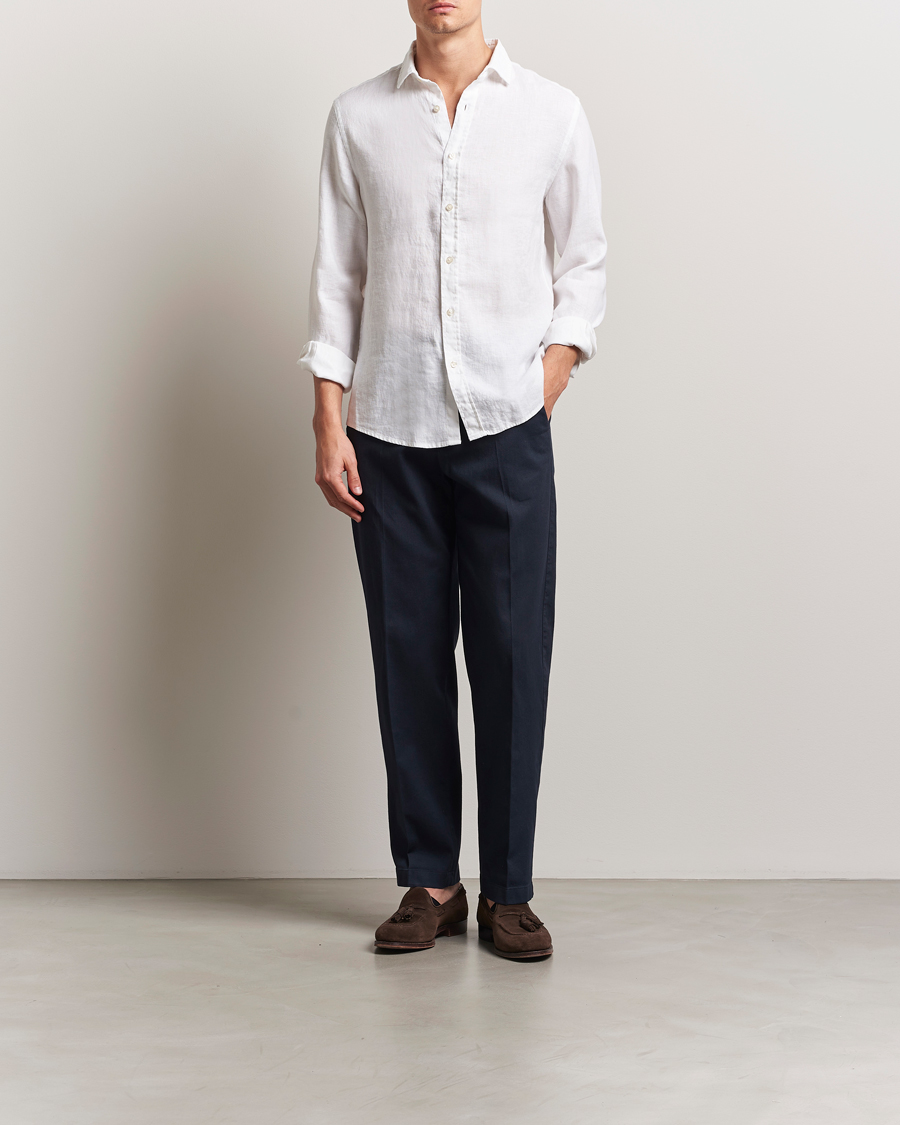Herr | Skjortor | Charles Tyrwhitt | Pure Linen Slim Fit Shirt White