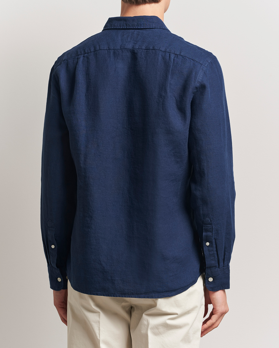 Herr | Skjortor | Charles Tyrwhitt | Pure Linen Slim Fit Shirt Navy