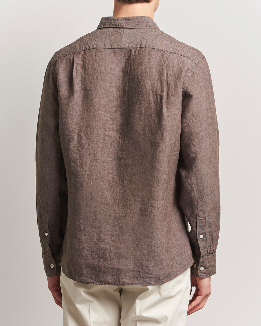 Herr | Skjortor | Charles Tyrwhitt | Pure Linen Slim Fit Shirt Mocha