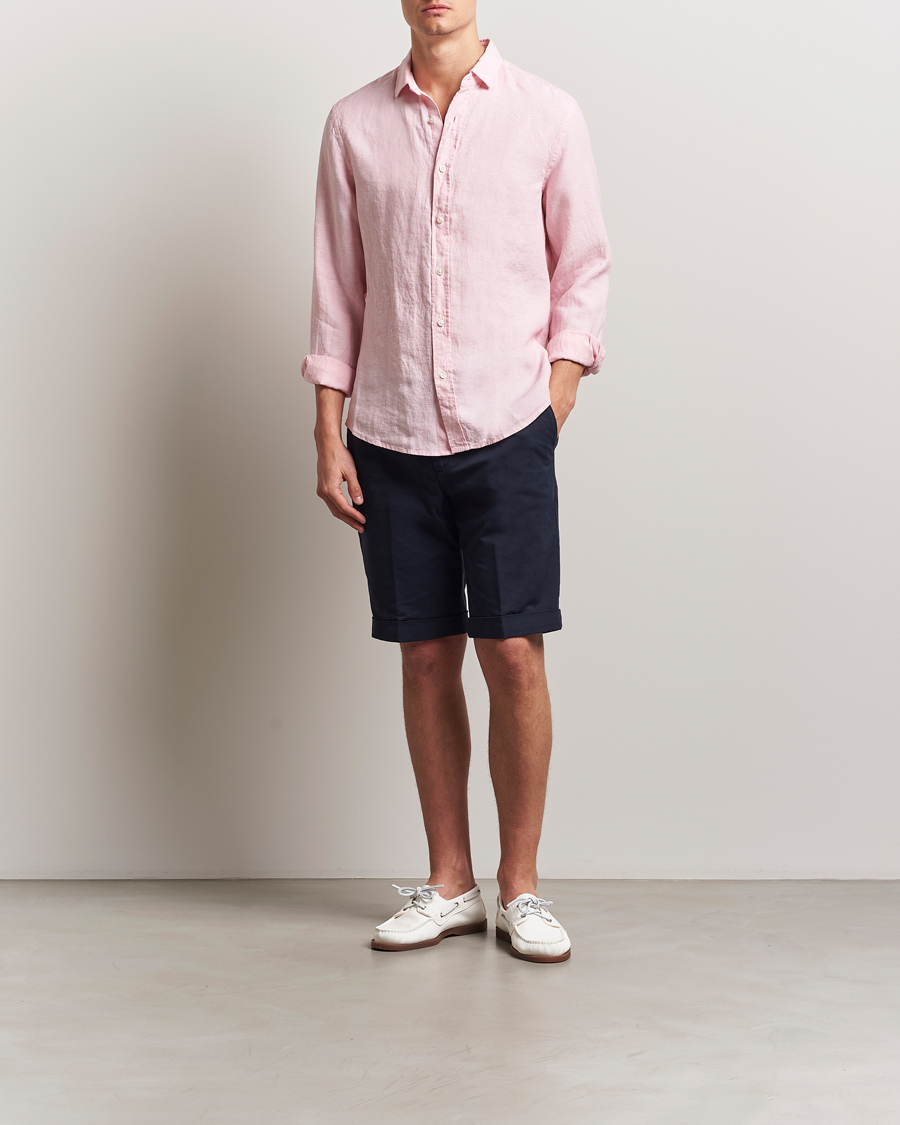 Herr | Skjortor | Charles Tyrwhitt | Pure Linen Slim Fit Shirt Pink