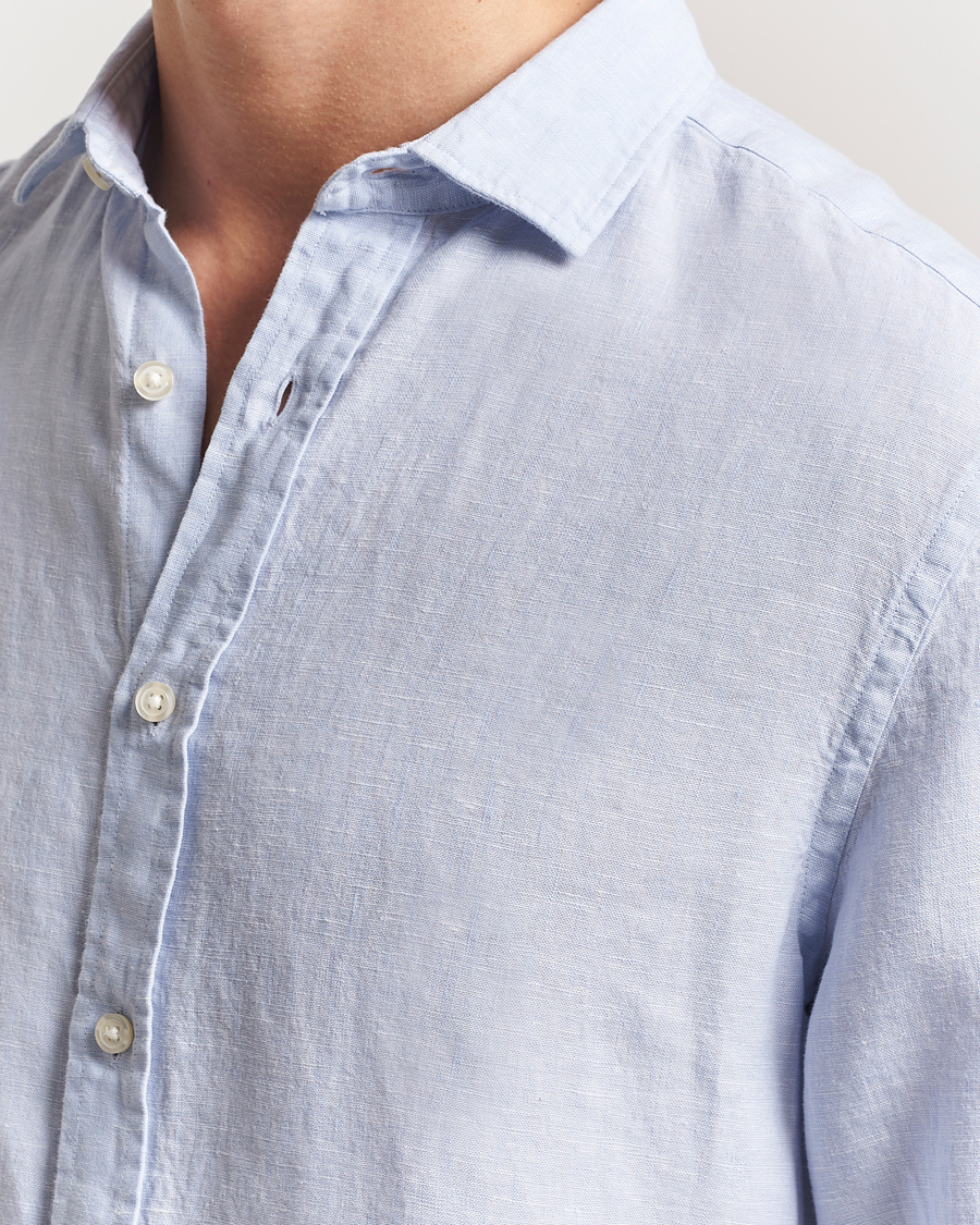 Herr | Skjortor | Charles Tyrwhitt | Pure Linen Slim Fit Shirt Sky Blue