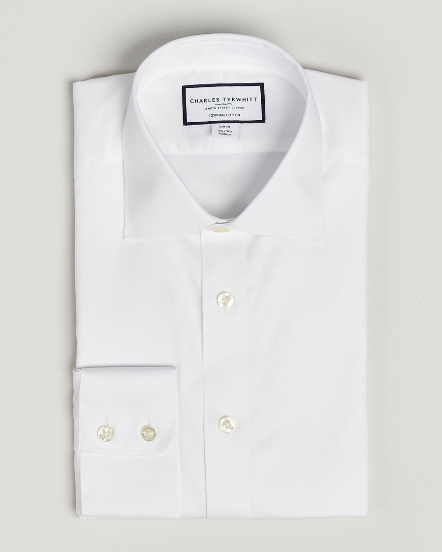 Herr | Skjortor | Charles Tyrwhitt | Egyptian Cotton Twill Shirt White