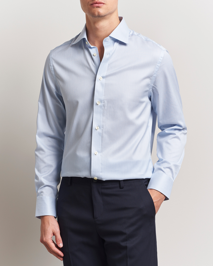 Herr | Skjortor | Charles Tyrwhitt | Egyptian Cotton Fine Stripe Shirt Cornflower