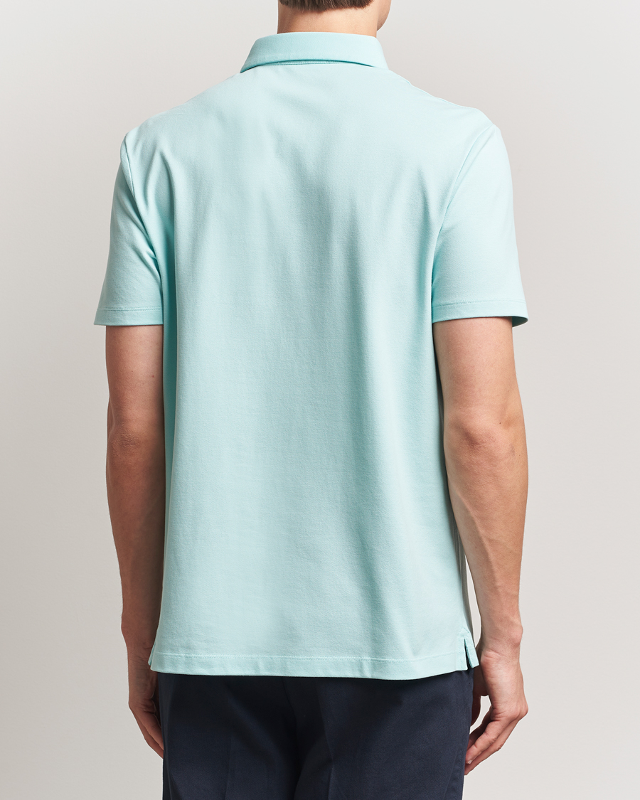 Herr | Pikéer | Charles Tyrwhitt | Short Sleeve Cotton Pique Polo Aqua