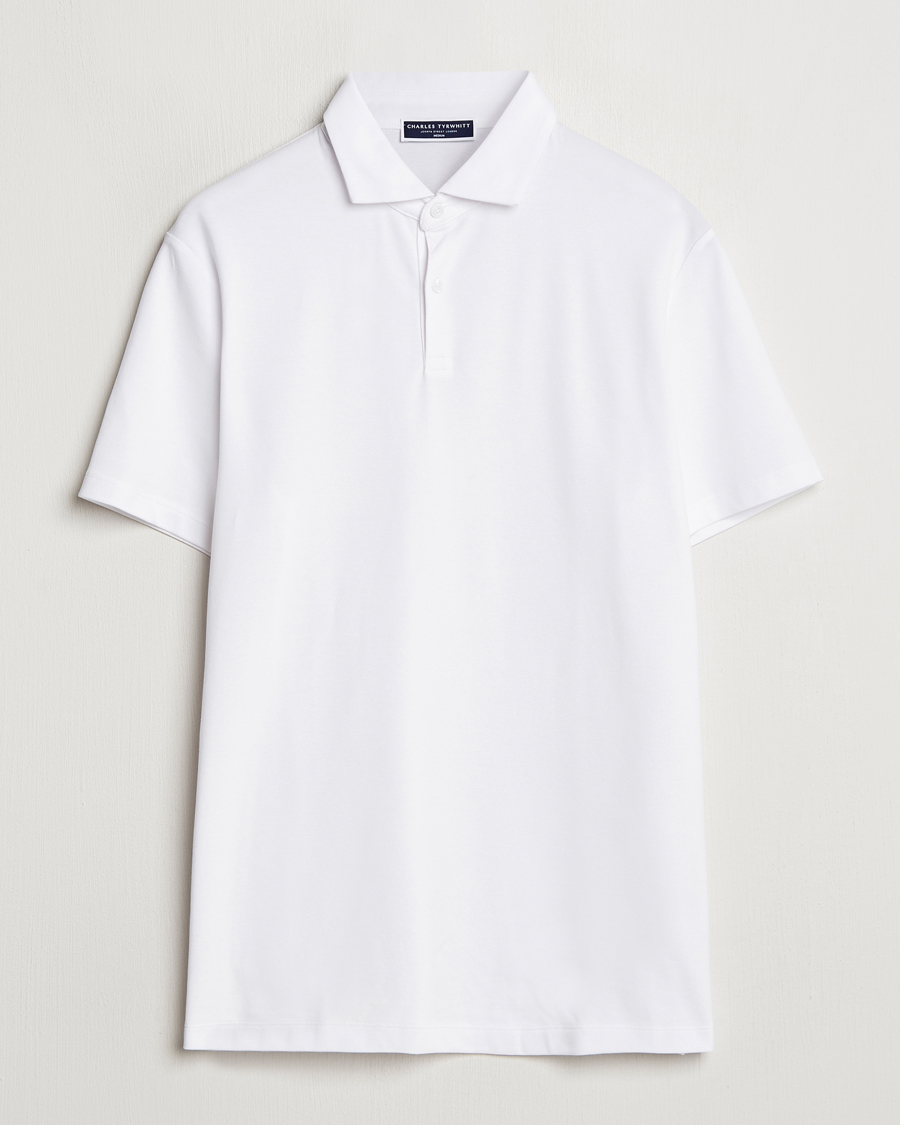 Herr | Pikéer | Charles Tyrwhitt | Short Sleeve Cotton Pique Polo White