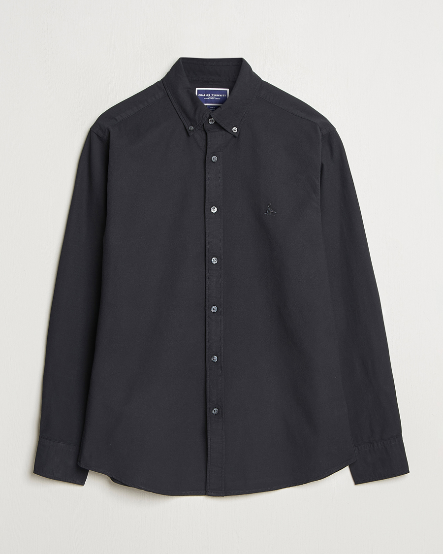 Herr | Skjortor | Charles Tyrwhitt | Button Down Stretch Oxford Shirt Black