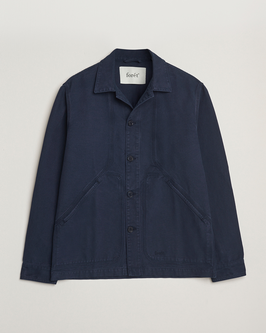 Herr | Skjortor | Forét | Berry Canvas Overshirt Navy