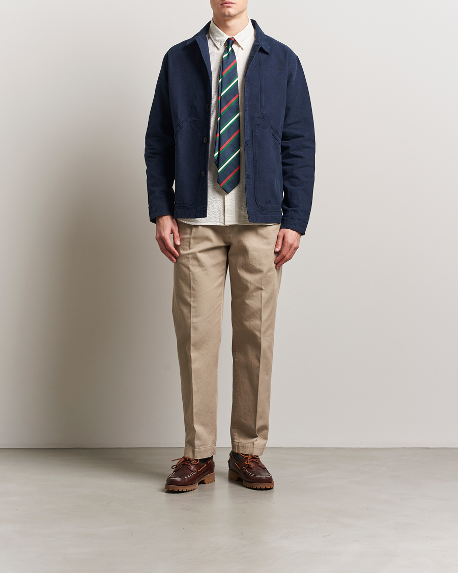 Herr | Skjortor | Forét | Berry Canvas Overshirt Navy