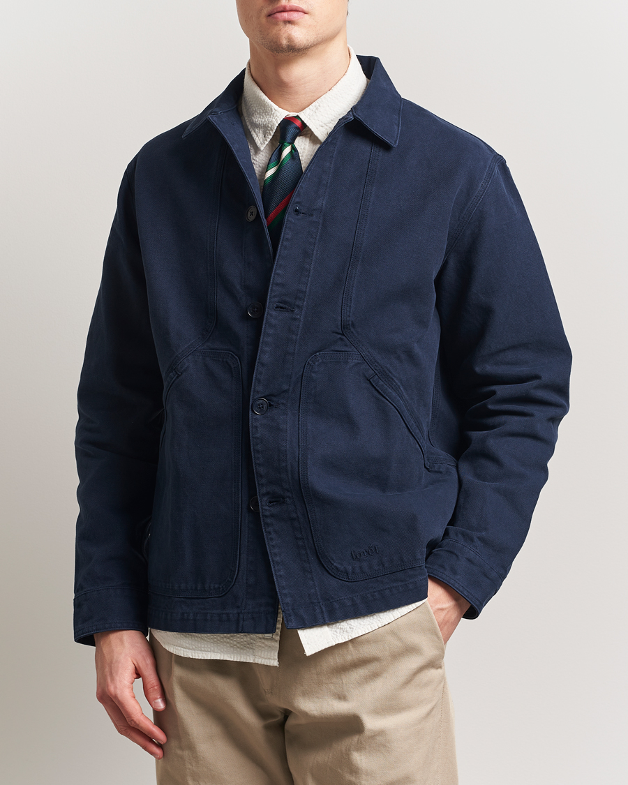 Herr | Skjortor | Forét | Berry Canvas Overshirt Navy
