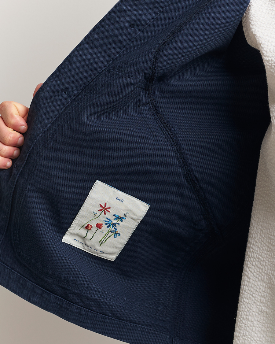 Herr | Skjortor | Forét | Berry Canvas Overshirt Navy