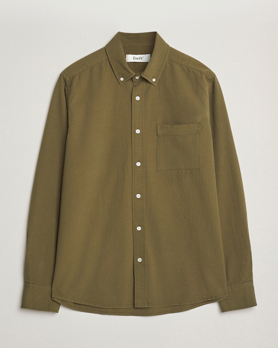 Herr | Skjortor | Forét | Hornet Seersucker Shirt Army